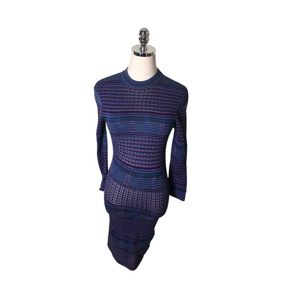 Free People Sweater Dress Women's Size Small Purple Multicolor Striped Cotton - Picture 1 of 5